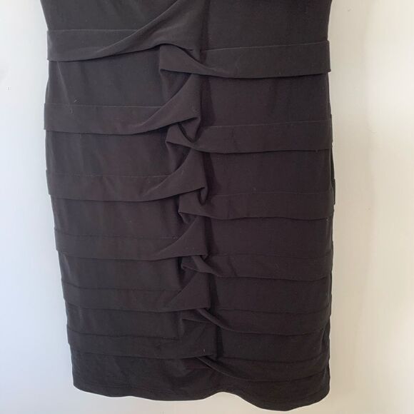 Adrianna Papell Body Con Plum‎ Black Tiered Dress - Picture 7 of 7